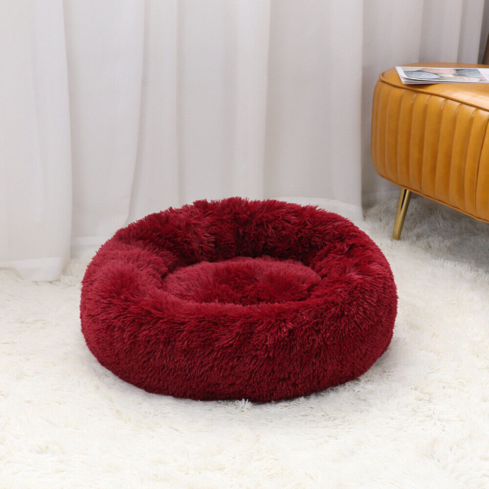Winter Warm Plush Cat Dog Nest Deep Sleep Round Bed Soft Sofa Couch Cushion