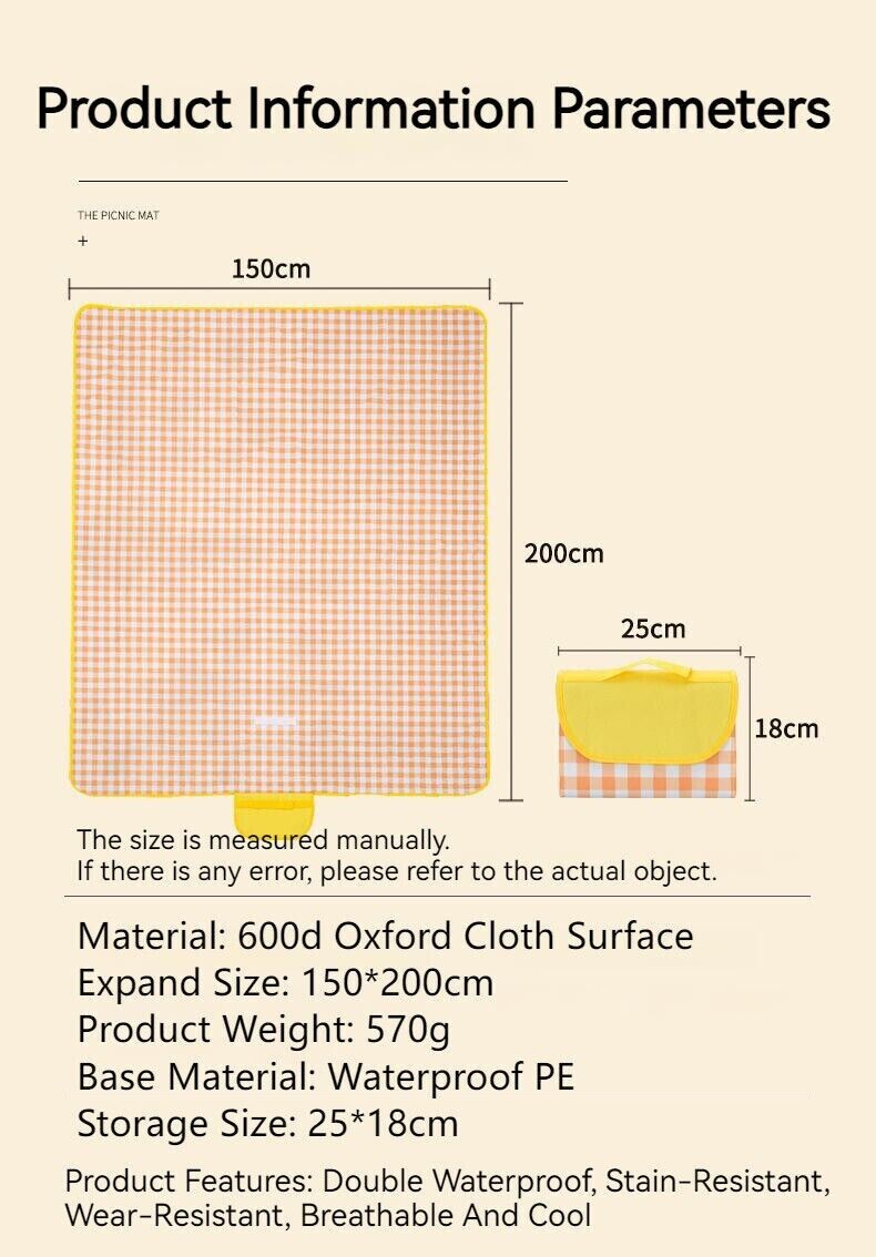 Outdoor Thickened Waterproof Portable Foldable Lawn Park Beach Party Picnic Mat