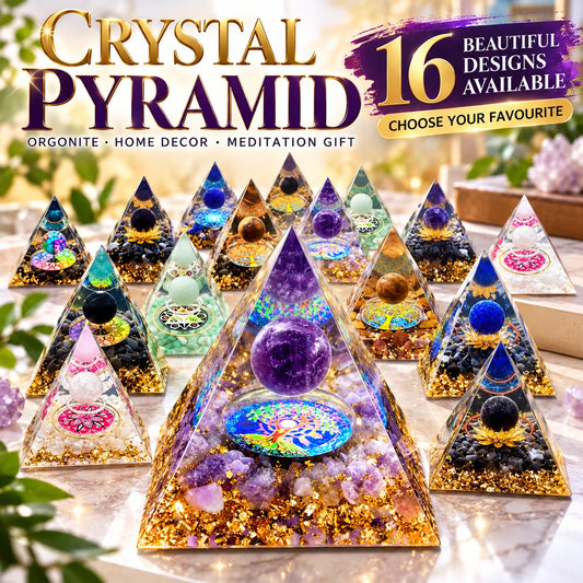 Crystal Stone Ornaments Pyramid Energy Healing Large Chakra Orgonite Decor Gifts