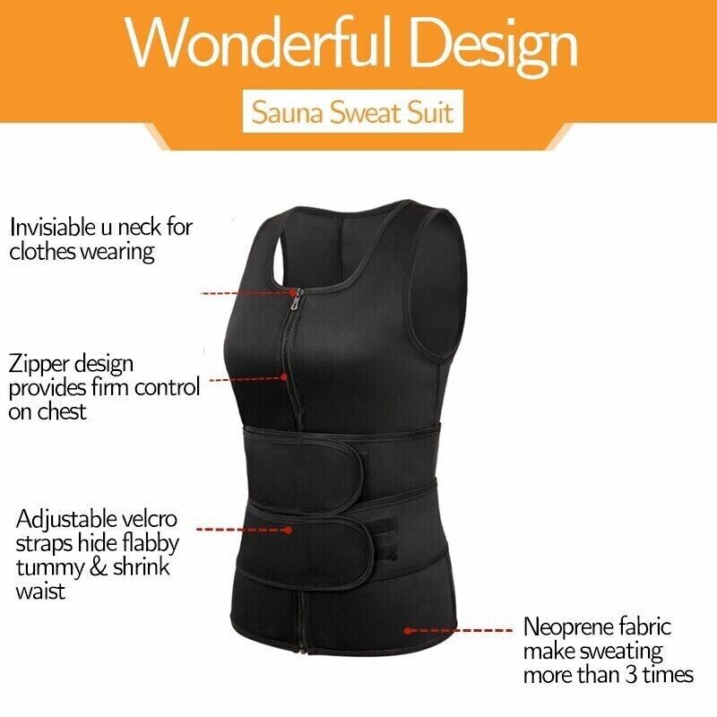 Men Slimming Compression Body Shaper Waist Trainer Sauna Sweat Tank Tops Vest
