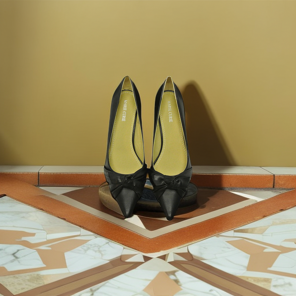 New women ladies low mid heel pumps pointed toe court work office shoes