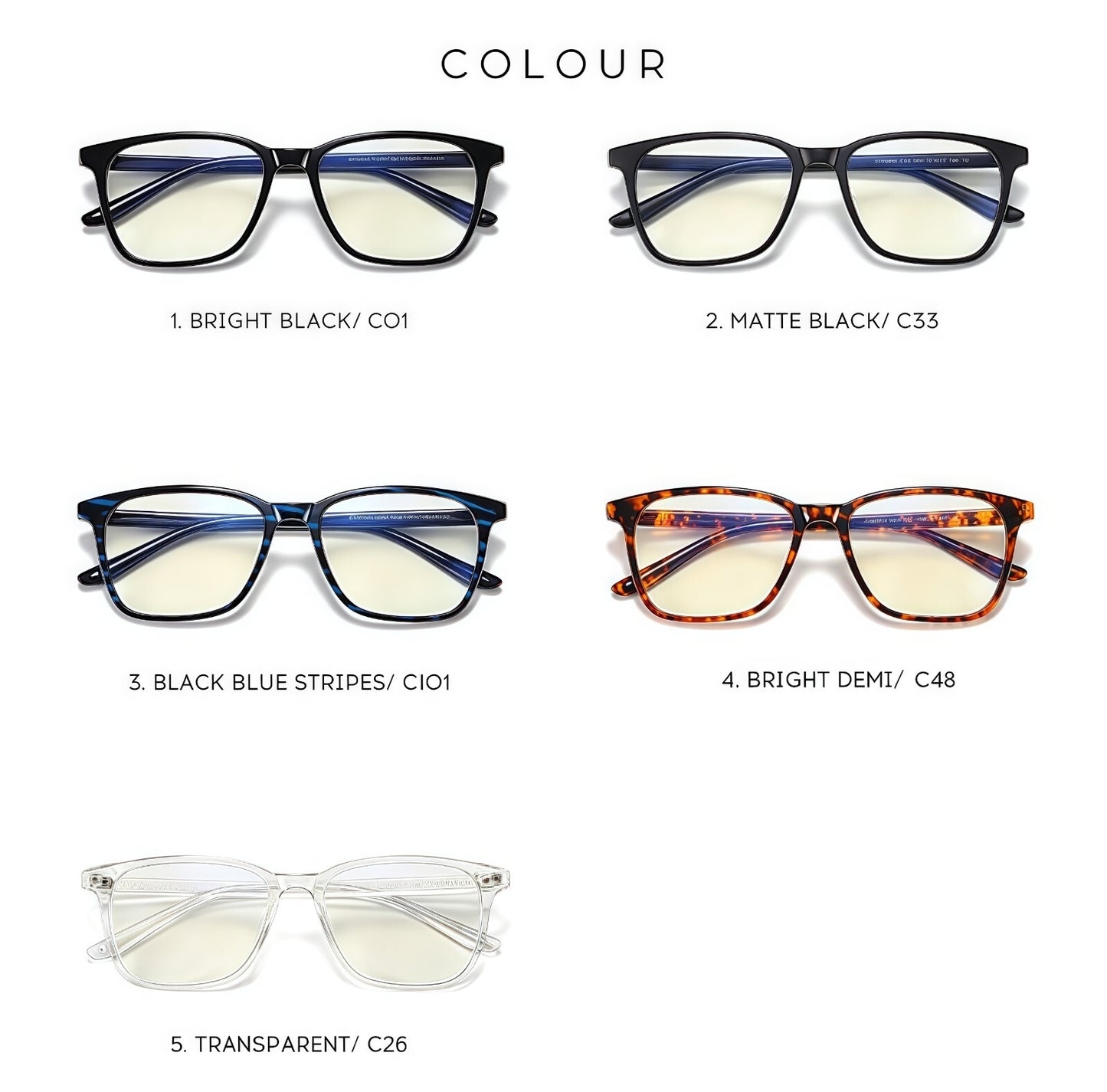 Men's Anti-Blue Light Glasses Lightweight Frame Eye Strain Relief Office & Daily # 6919