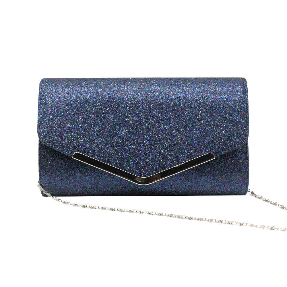Shining Flip Magnetic Ladies Evening Clutch Bag Wedding Bridal Chain Handbag
