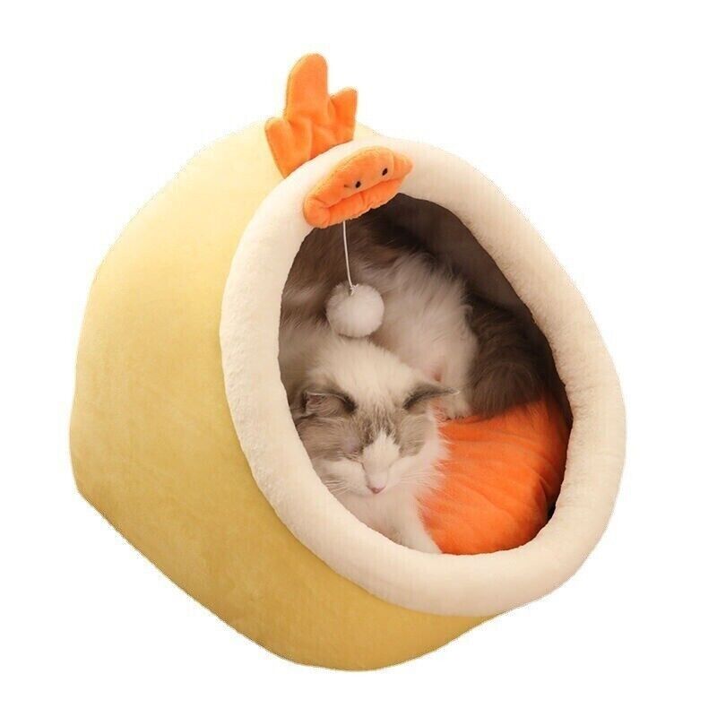 Universal Pet Bed Windproof Warm Cushion Cartoon Shape Cat Dog House 3 Sizes