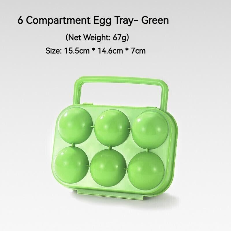 Outdoor 6 Compartment Egg Storage Portable Camping Cutlery Picnic BBQ Egg Carton