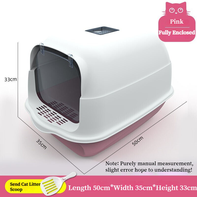 Fully Enclosed Semi Closed Spatter-proof Large Space Cat Litter Box Pet Toilet