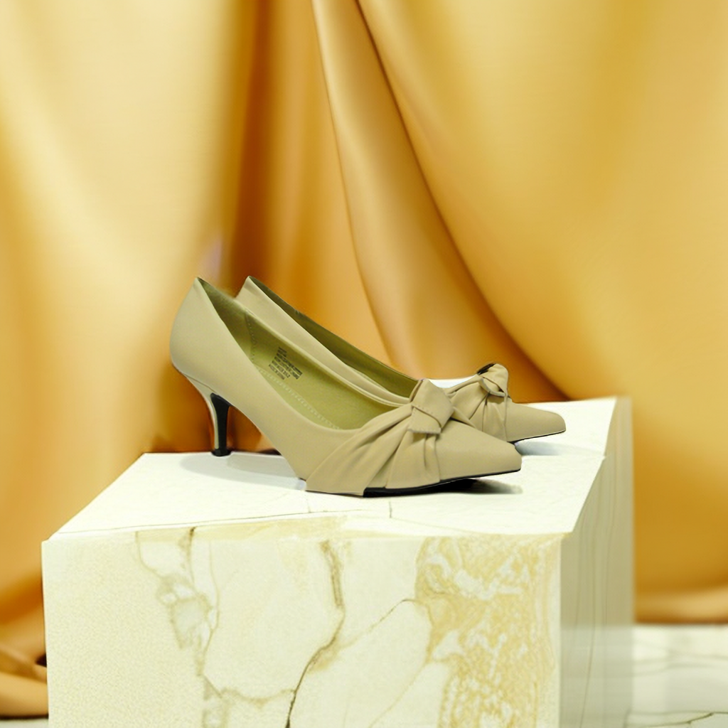 New women ladies low mid heel pumps pointed toe court work office shoes