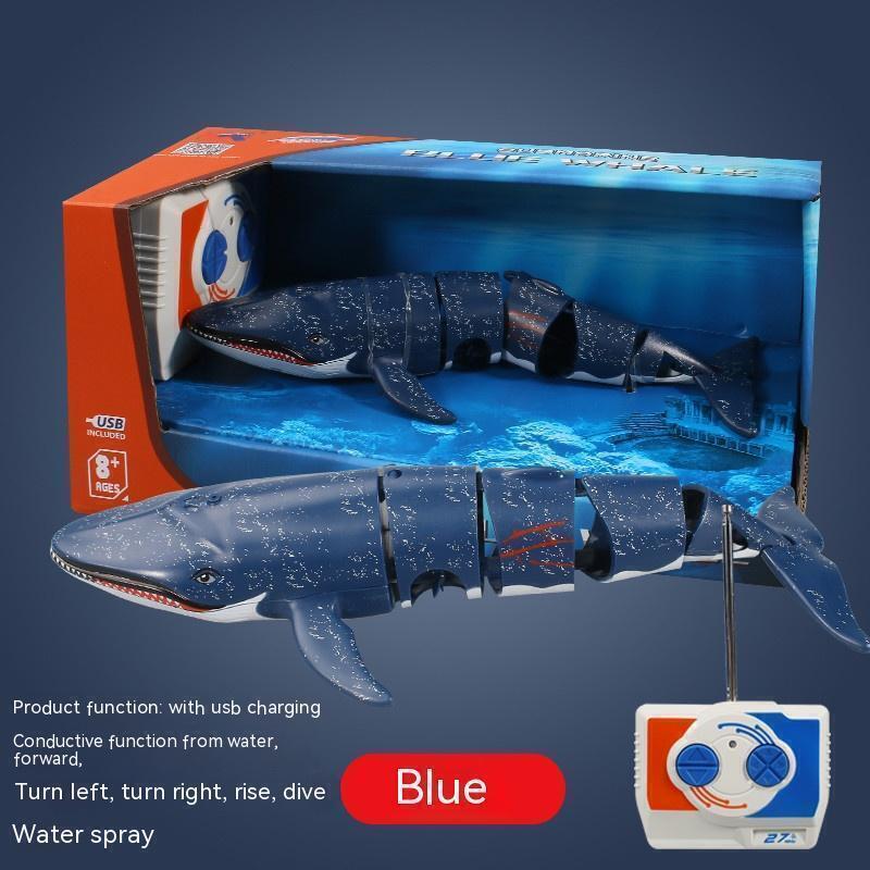 Mini 2.4G Remote Control Spray Water Shark Blue Whale Diving Children's toys