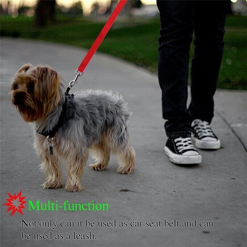 Nylon Adjustable Pet Dog Safety Seat Belt Harness Lead Vehicle Clip Travel Leash