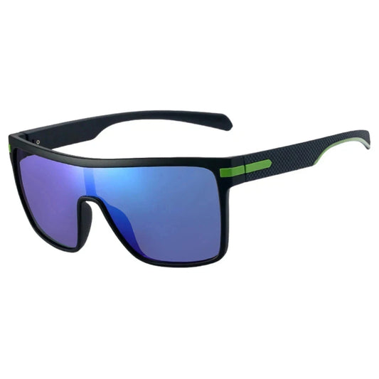 Men Square Flat Top Oversized Outdoor Sport Cycling UV400 Polarized Sunglasses # P0110