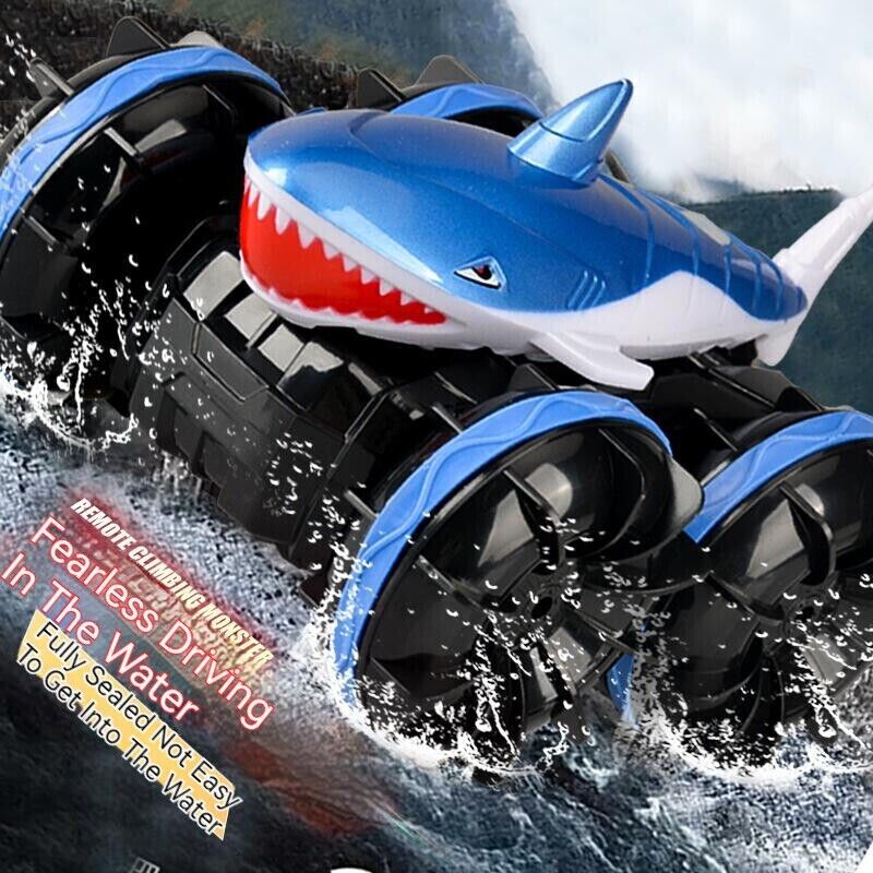 Amphibious Shark Stunt Car Remote Control Wireless Electric Toy Boy Kids Gift