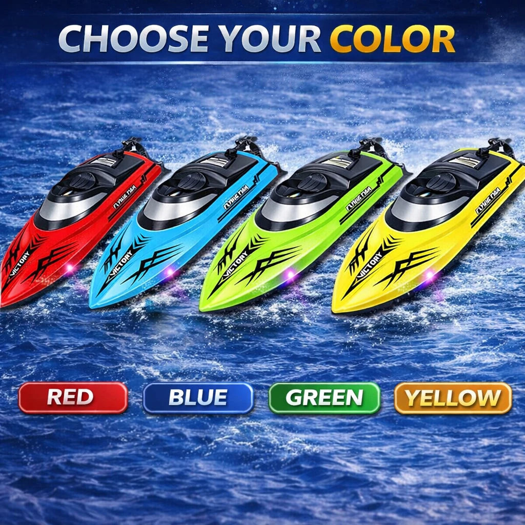 High Speed RC Boat 20km/h 2.4G Remote Control Racing Speedboat Capsize Reset LED
