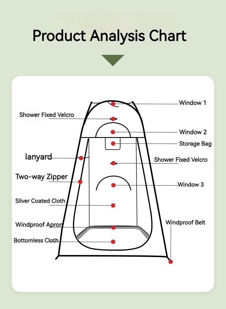 New Camping Portable Pop Up Shower Tent Toilet Outdoor Privacy Changing Room