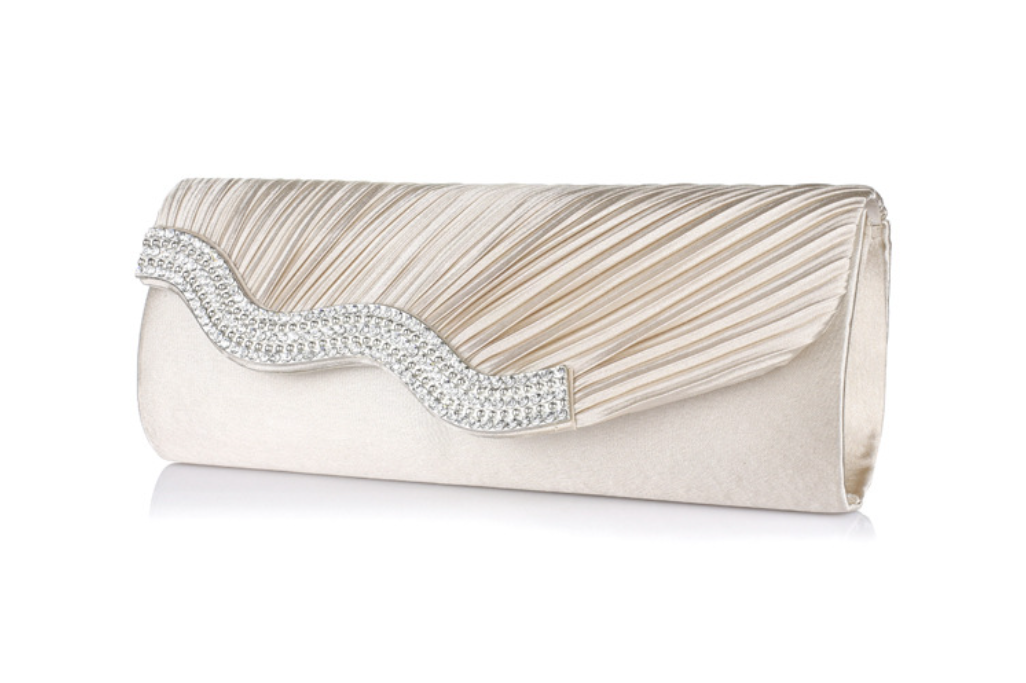 Shining Satin Ladies Chain Dinner Handbag Wedding Bridal Party Evening Clutch