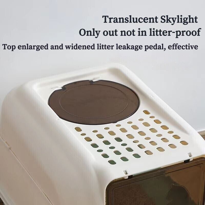 Large Space Fully Enclosed PP Resin Detachable Cat Litter Box Kitty Pet Toilet