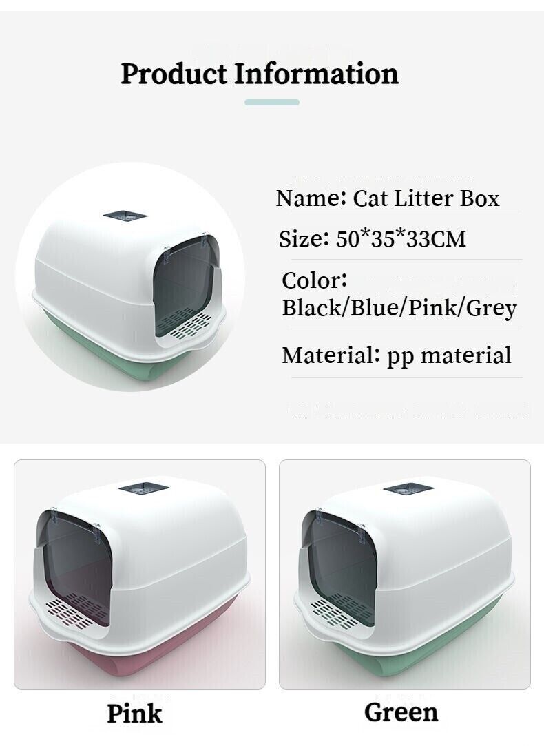 Fully Enclosed Semi Closed Spatter-proof Large Space Cat Litter Box Pet Toilet