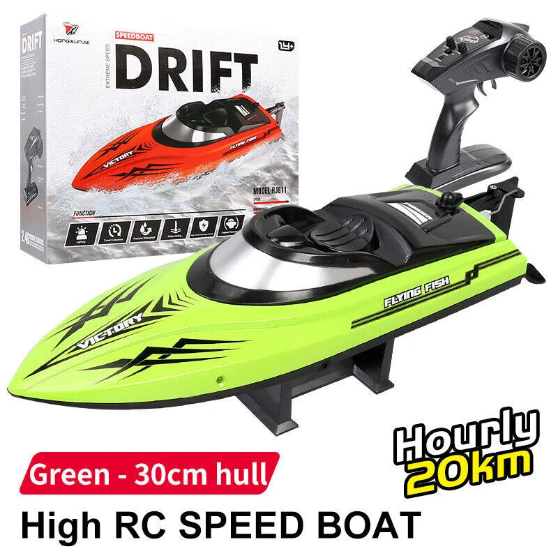 High Speed RC Boat 20km/h 2.4G Remote Control Racing Speedboat Capsize Reset LED