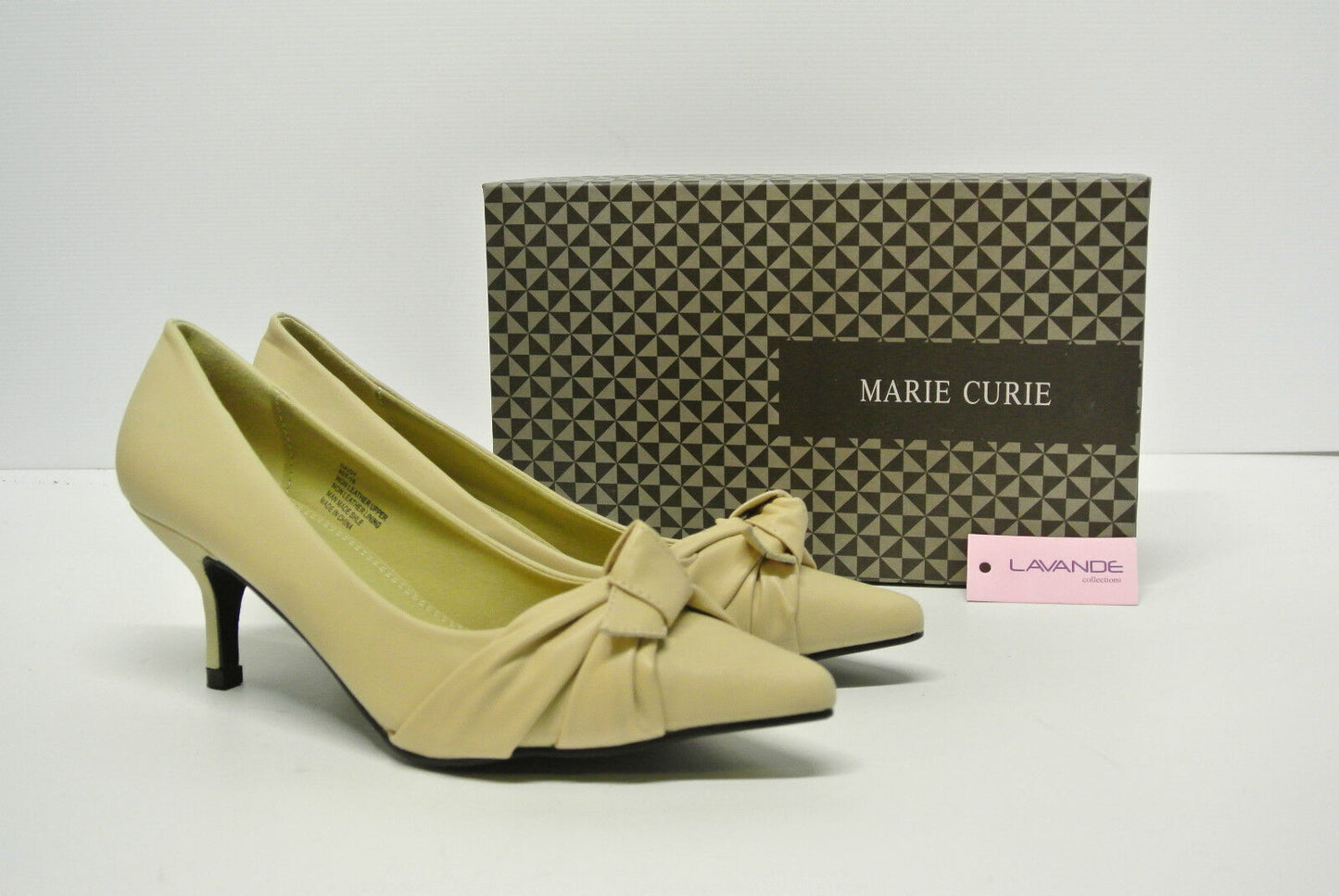 New women ladies low mid heel pumps pointed toe court work office shoes