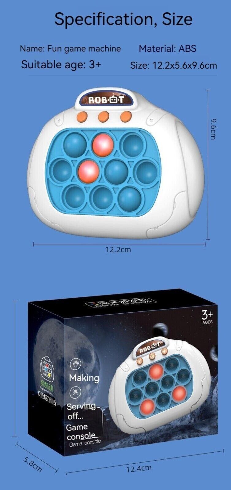 Children Decompression Finger Speed Push Educational Toys Gift Sound Light Game