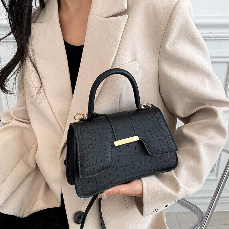 Fashion Women's Crocodile Print Simple Commuting Handbag Shoulder Crossbody Bag