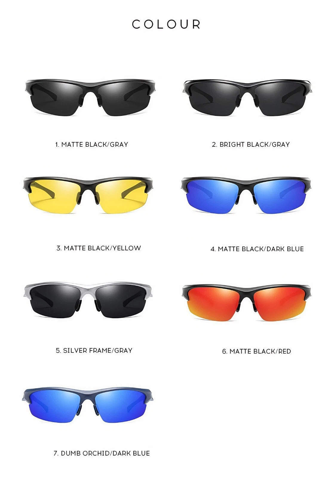 Men's Polarized Wrap Around Sports Sunglasses Running Driving Outdoor Activities # 6916