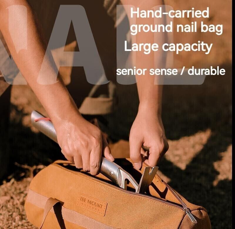 Outdoor Camp Accessories Storage Tool Handheld Bag Cylinder Tent Flor Spike Bag