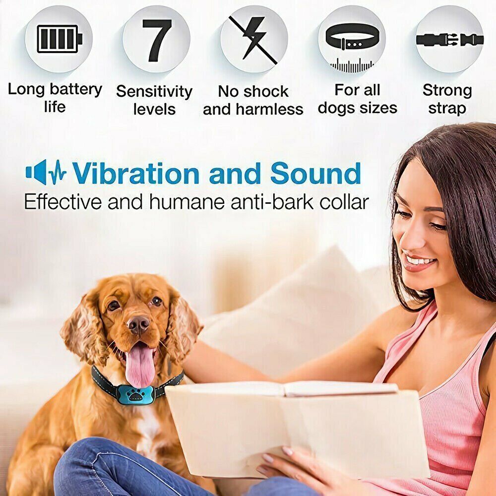 Waterproof Rechargeable Auto Anti Bark Dog Collar Stop Barking No-Shock Trainer