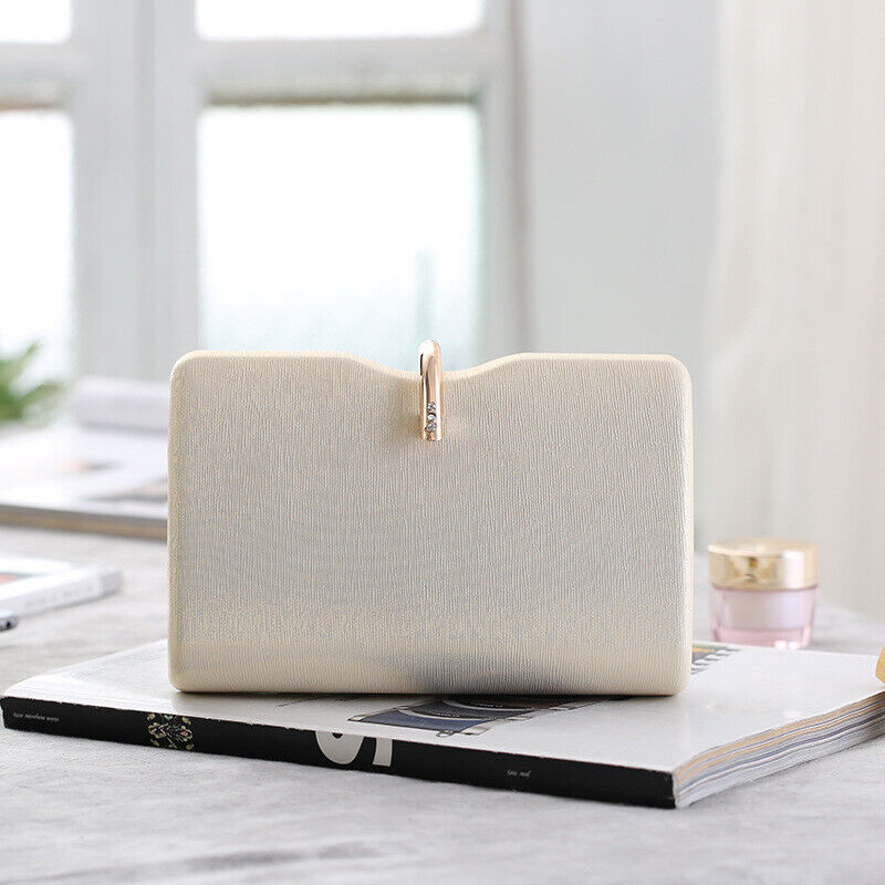 New Woman Elegant Hard Square Shell 3 Colors Wedding Clutch Evening Party Bag