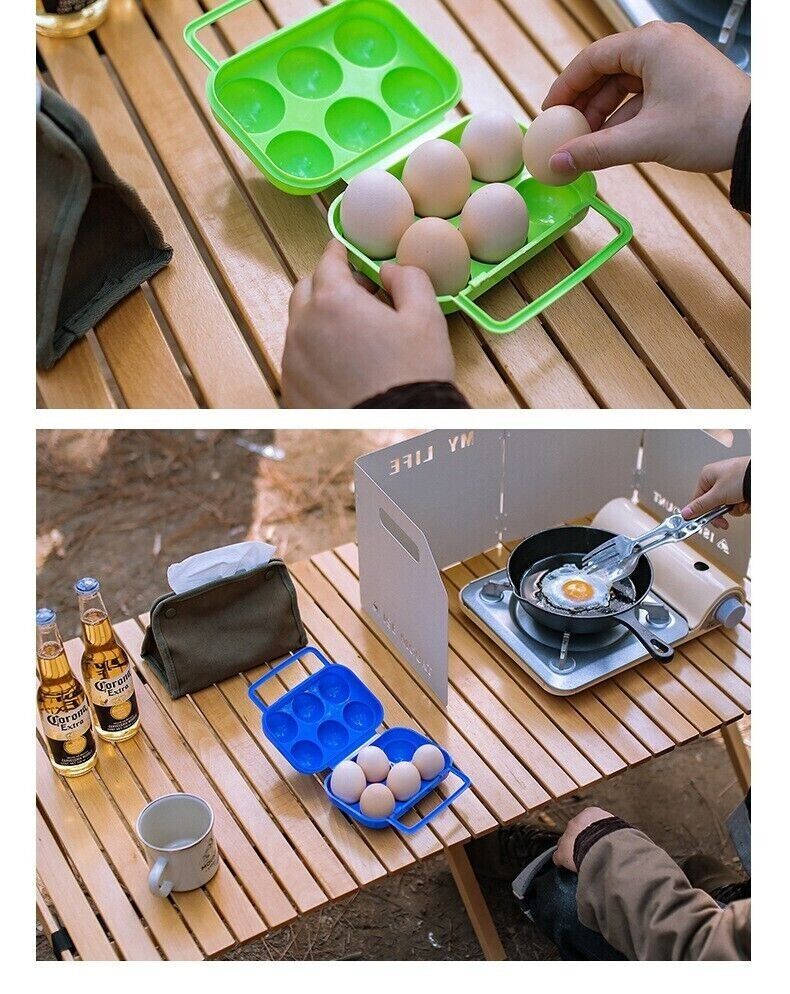 Outdoor 6 Compartment Egg Storage Portable Camping Cutlery Picnic BBQ Egg Carton