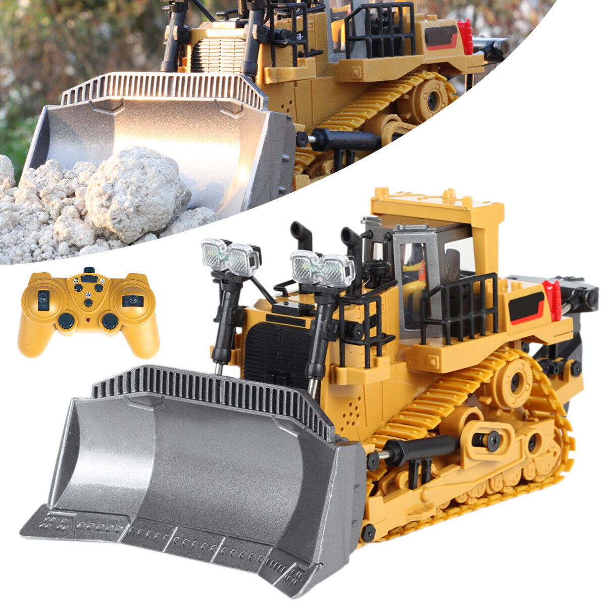 1:24 RC Excavator Remote Control Electric Crawler Alloy Engineering Bulldozer