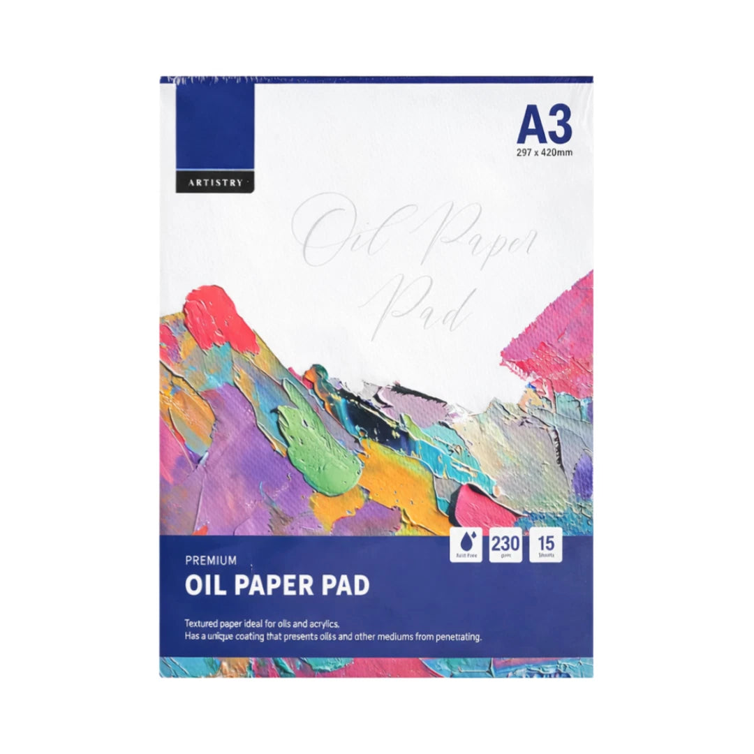 Oil Paper Pad A4 A3 Artist Painting Sketch Pad 15 Sheets 230gsm Art Works 2 Pack