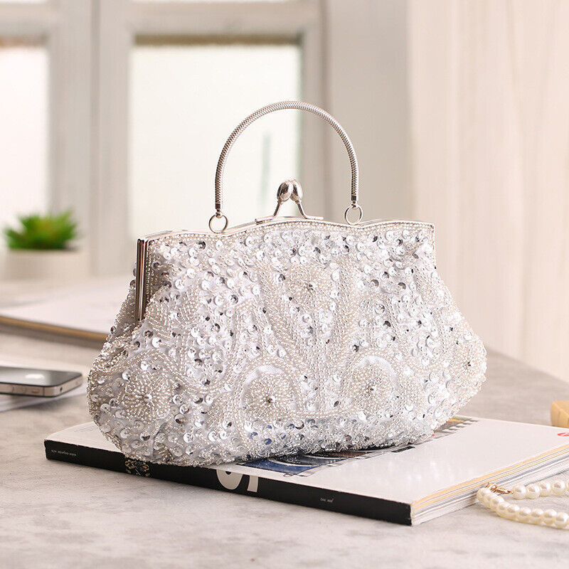 Women Fashion Glitter Party Bridal  Bag Wedding Handbag Prom Evening Clutch