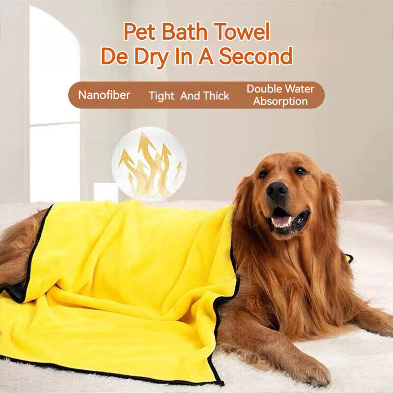 Coral Fleece Pet Towel Dog Cat Quick Dry Bath Soft Absorbent Pet Bathing Towel