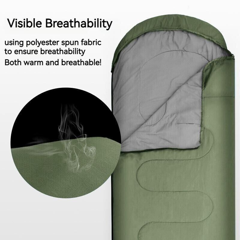 Adult Outdoor Camping Travel Thickened With Hat Cotton Winter Sleeping Bag
