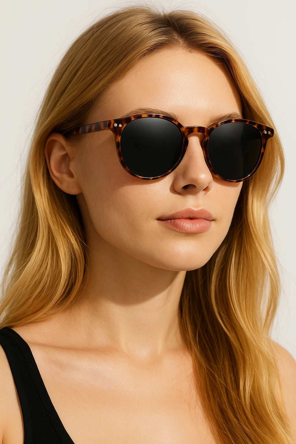 Women Lightweight Polarized Beach Round Driving Sunglasses UV400 Anti-Glare Lens # 3331