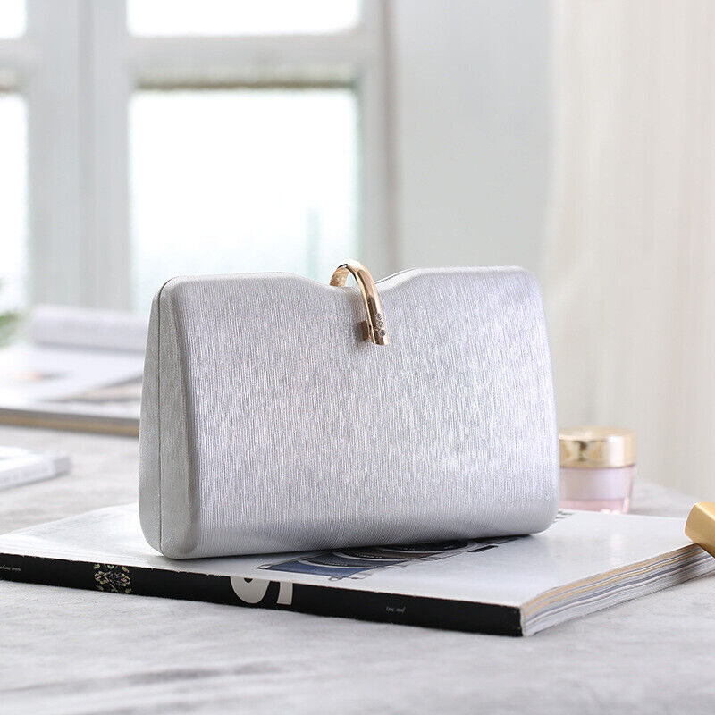 New Woman Elegant Hard Square Shell 3 Colors Wedding Clutch Evening Party Bag