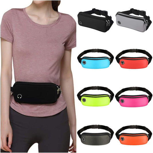Double Tier Zip Belt Pouch Sport Wallet Waterproof Running Pack Travel Waist Bag