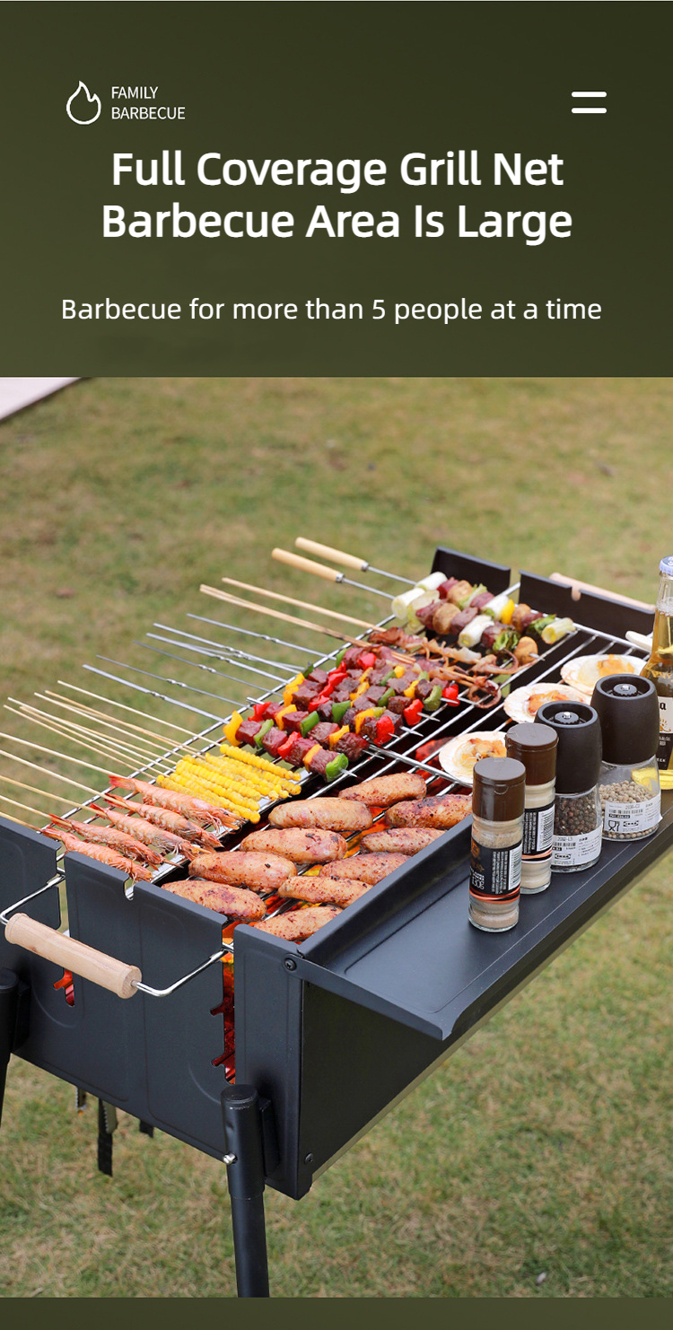 New Extra Large Charcoal BBQ Grill Portable Outdoor Barbecue Foldable Camping