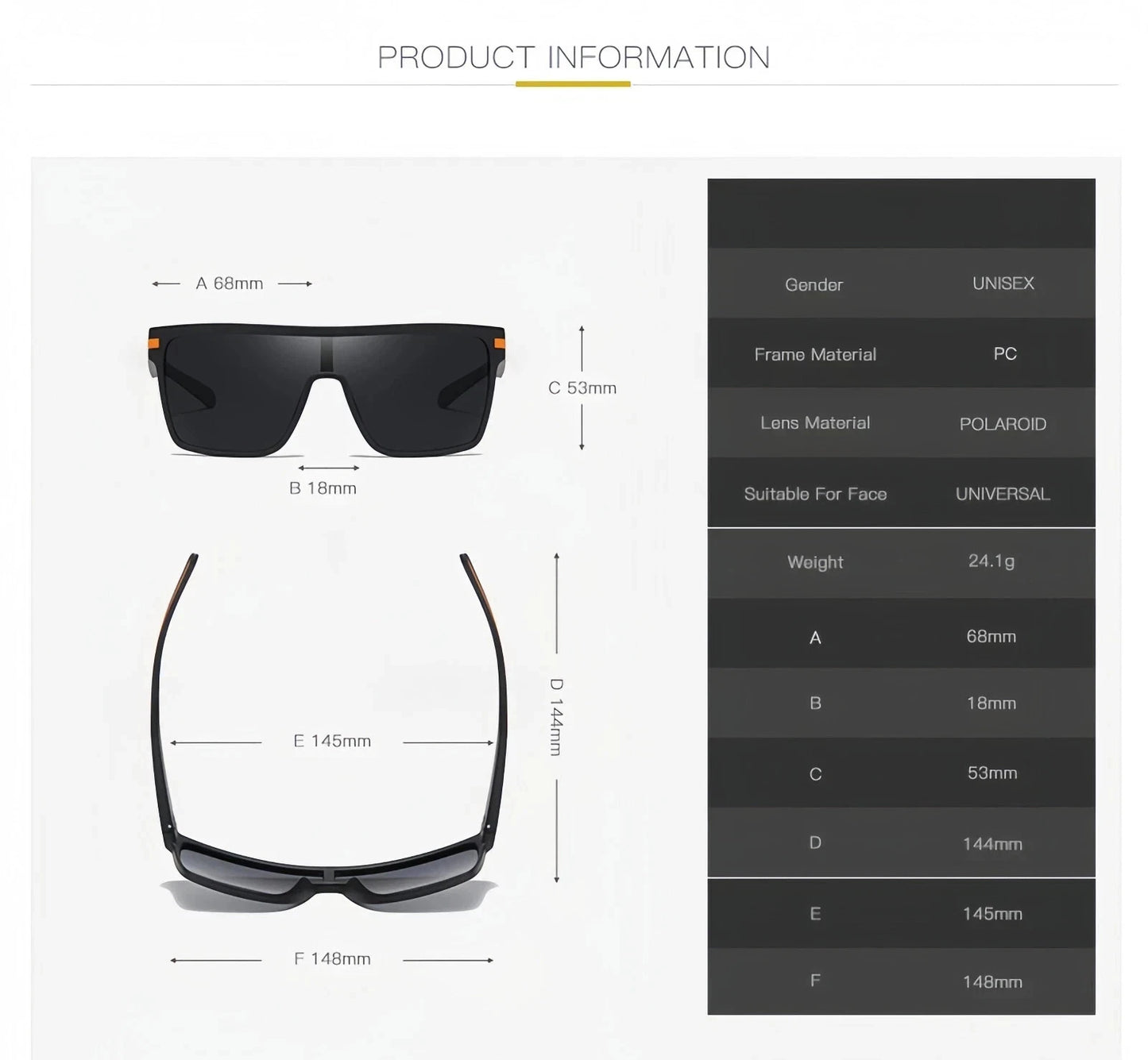 Women Square Flat Top Oversized Outdoor Sport Cycling UV400 Polarized Sunglasses # P0110