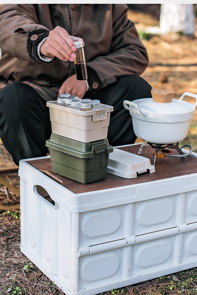 Outdoor Desktop Mini Storage Sundries Box Organizer Camping BBQ Tool Organizer