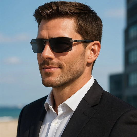 Men Sport Driving Fishing Cycling Polarized Anti Glare UV400 Rimless Sunglasses #3391
