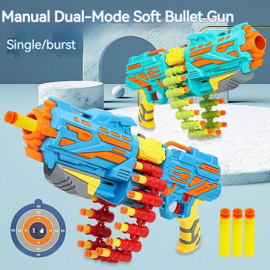 Manual dual mode Soft EVA Bomb bullet gun Continuous Single Shooting Fire Toy