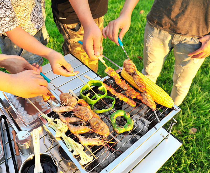 New Charcoal BBQ Grill Portable Outdoor Barbecue Foldable Portable Camping