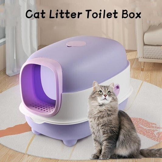 UVC Sterilization Fully Enclosed Cat Litter Box Pet Toilet Odour Control Basin