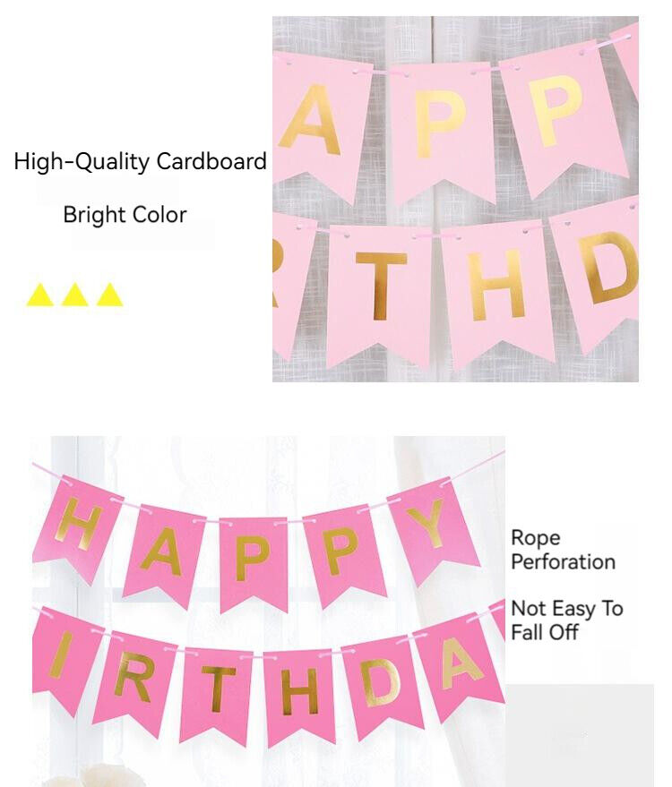 HAPPY BIRTHDAY Small Swallowtail Pull Flag Multicolor Party Decoration Supplies