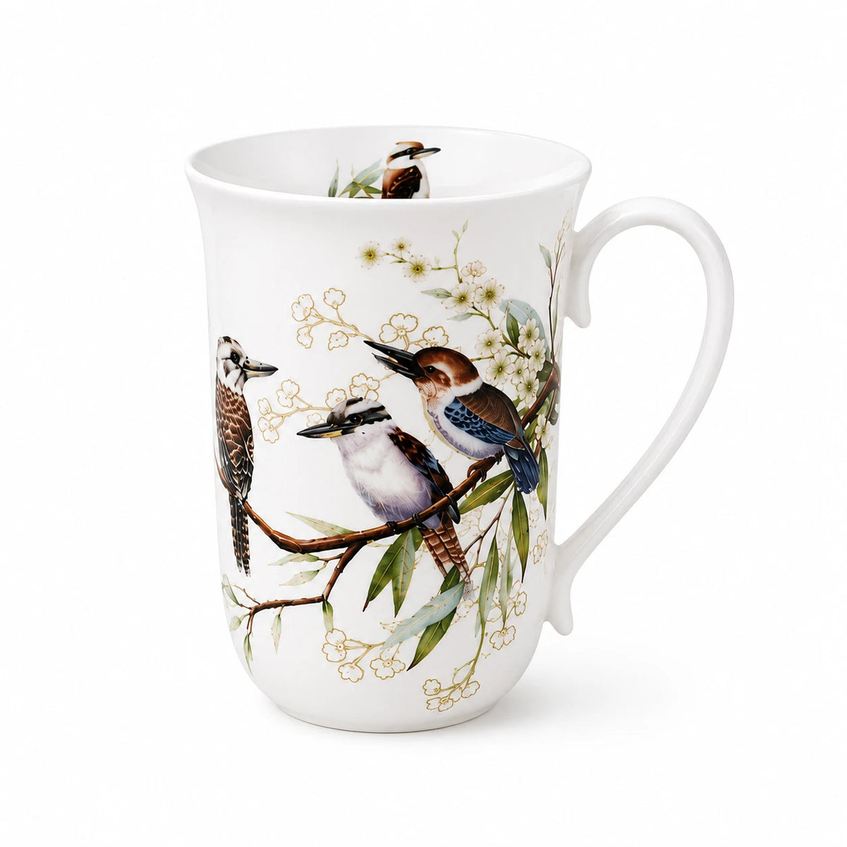 1-6x 405ml Fine Porcelain Kookaburra Mug Australian Bird Design Coffee Tea Cup Gifts