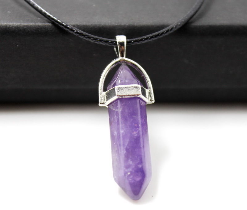 Natural Quartz Crystal Chakra Cut Gemstone Pendant Healing Point Reiki Necklace