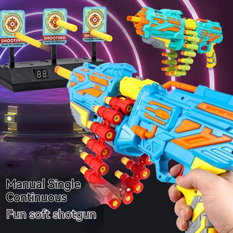 Manual dual mode Soft EVA Bomb bullet gun Continuous Single Shooting Fire Toy