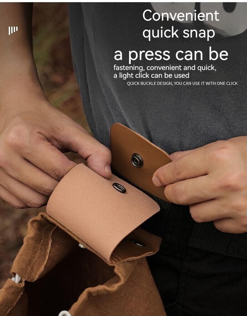 Outdoor Canvas Foraging Bag Fruit Pick Waist Tool Belt Pouch Drawstring Fold Bag