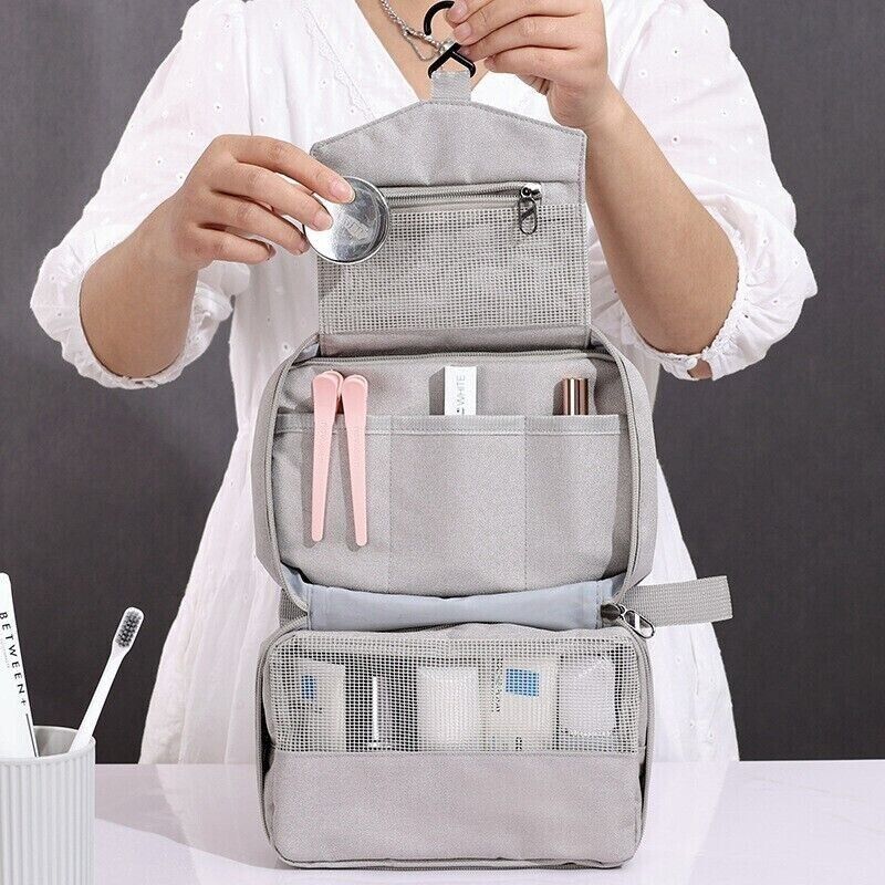 Portable Zip Hangable Toiletry bag Travel Cosmetic Organizer Storage Makeup Bag